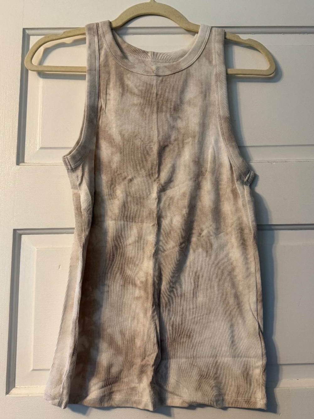 A New Day Tan Tie Die Basic Tank Top
